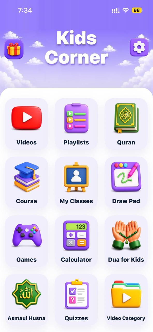 Kahf Kids — Kids Corner: Videos, Quran, Course, Games, Dua, Asmaul Husna & more