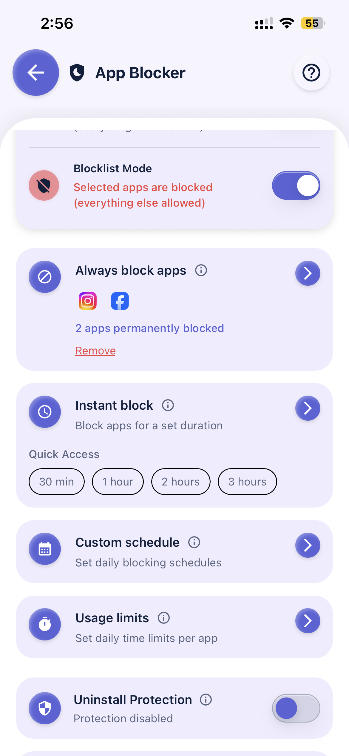 Kahf Kids parental control app blocker feature