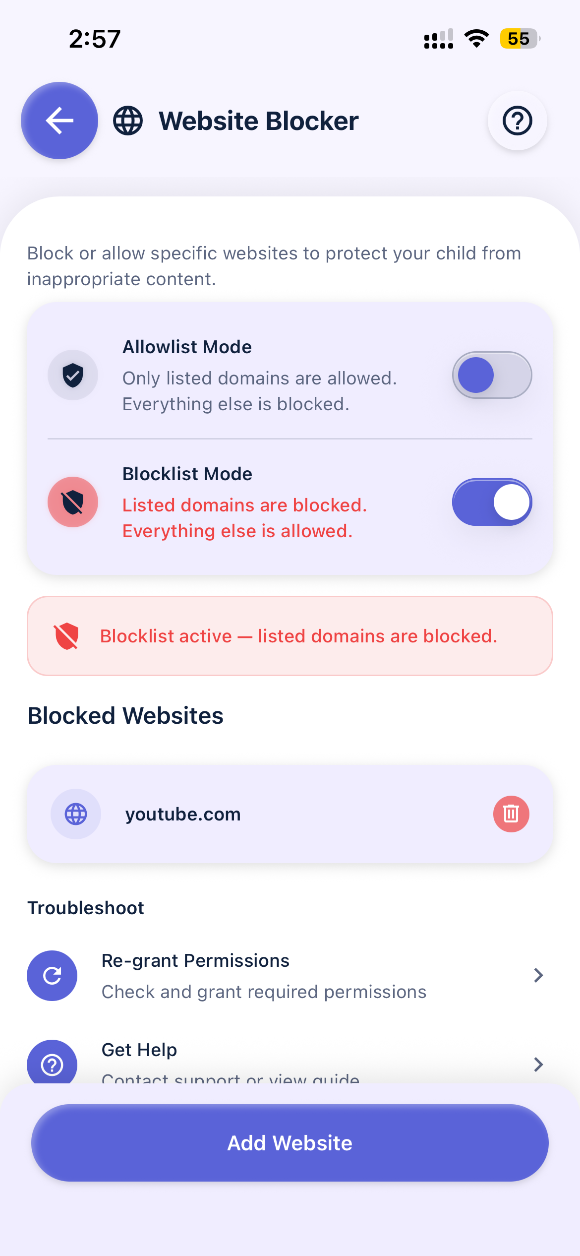 Kahf Kids website blocker for safer internet browsing